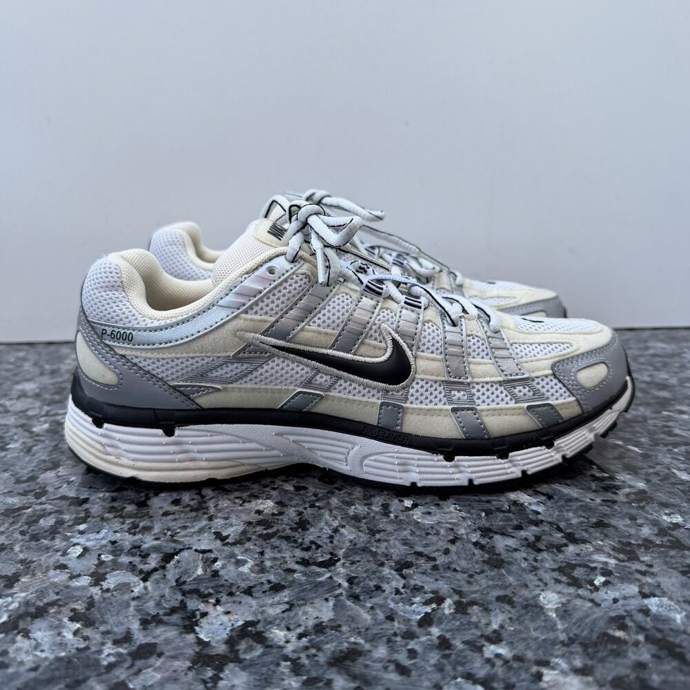 Nike P-6000 Women’s size 7 Low Top Mesh Sneakers Coconut Milk/Black FV6603-100